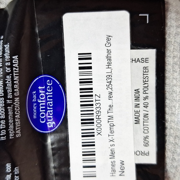 Hanes Thermal Long Underwear Shirt Men's Size Large 38-40 Cotton Poly Blend - Picture 4 of 5